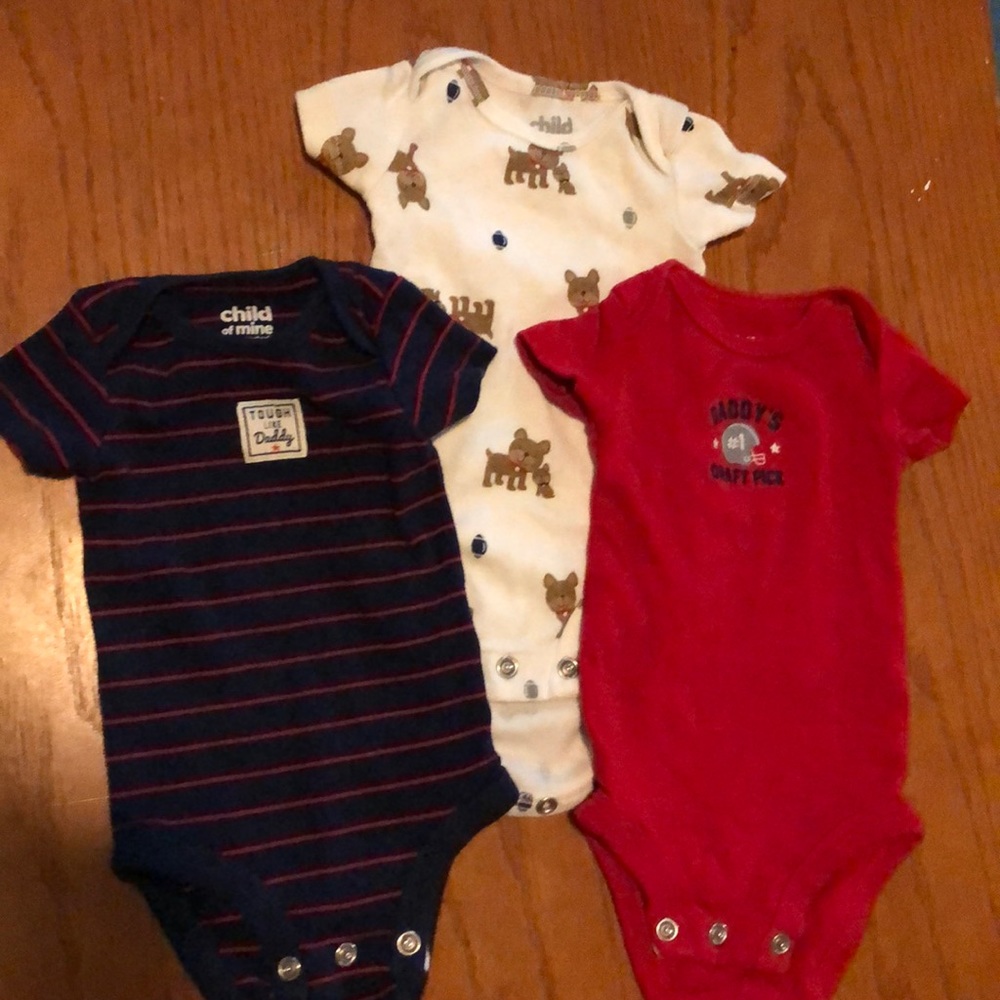 3 Newborn baby boy onsies
